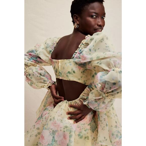 Selkie The Moonlight Puff-Sleeves Mini Dress - L - Picture 4 of 4